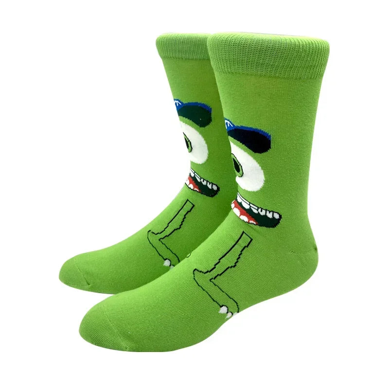 New Design Long Men Socks High Quality Comfortable Cartoon Characters Men and Women Fashion Happy Funny Socks Anime Socks