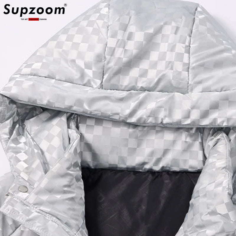 New Arrival Casual Mens Winter Trendy Hooded Bread Couple Bright Face Starry Thickened Coat Cotton-Padded Jackets