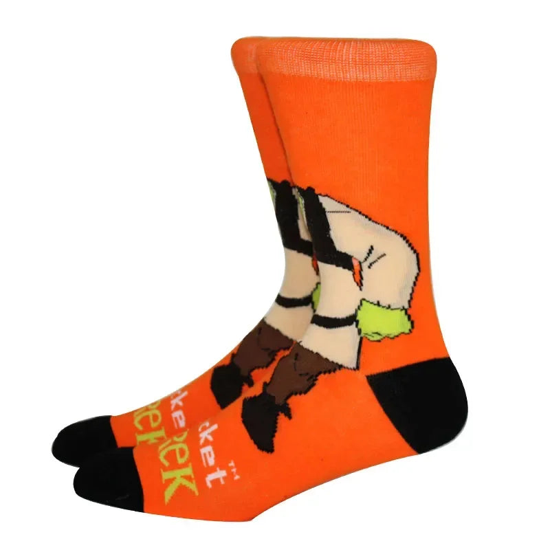 New Design Long Men Socks High Quality Comfortable Cartoon Characters Men and Women Fashion Happy Funny Socks Anime Socks