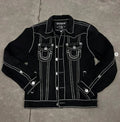 Hip Hop Retro Fashion Brand Denim Jacket Y2K Street Wear Washed Embroidered Motorcycle Sports Jacket Thickened Men'S Clothing