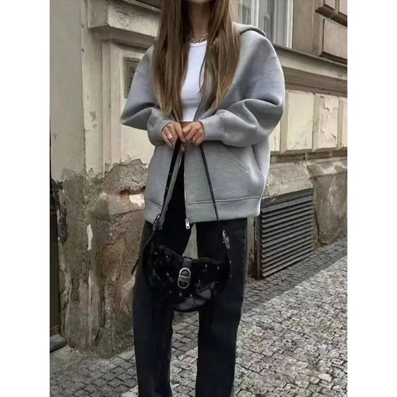 Zip Up Hoodies Women Autumn Hooded Sweatshirt Woman Long Sleeve Oversized Women's Sweatshirts Zip Hoodie Women Jackets