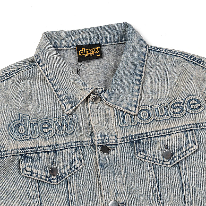 Printing Logo Men'S Clothing Autumn and Winter Designer Niche American Retro Print Loose Denim Jacket