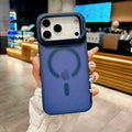 New Frosted Matte Translucent Magnetic Case for  17 17Pro 17Air 17 Pro Max Metal Bracket for Magsafe Wireless Charge Cover