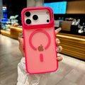 New Frosted Matte Translucent Magnetic Case for  17 17Pro 17Air 17 Pro Max Metal Bracket for Magsafe Wireless Charge Cover