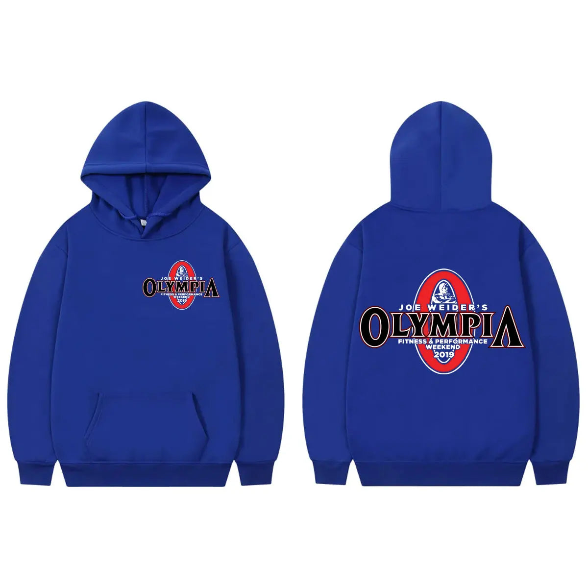 Olympia Fitness Double Sided Graphic Hoodies Men Women Fashion Vintage Gym Sweatshirts High Quality Fleece Oversized Pullovers