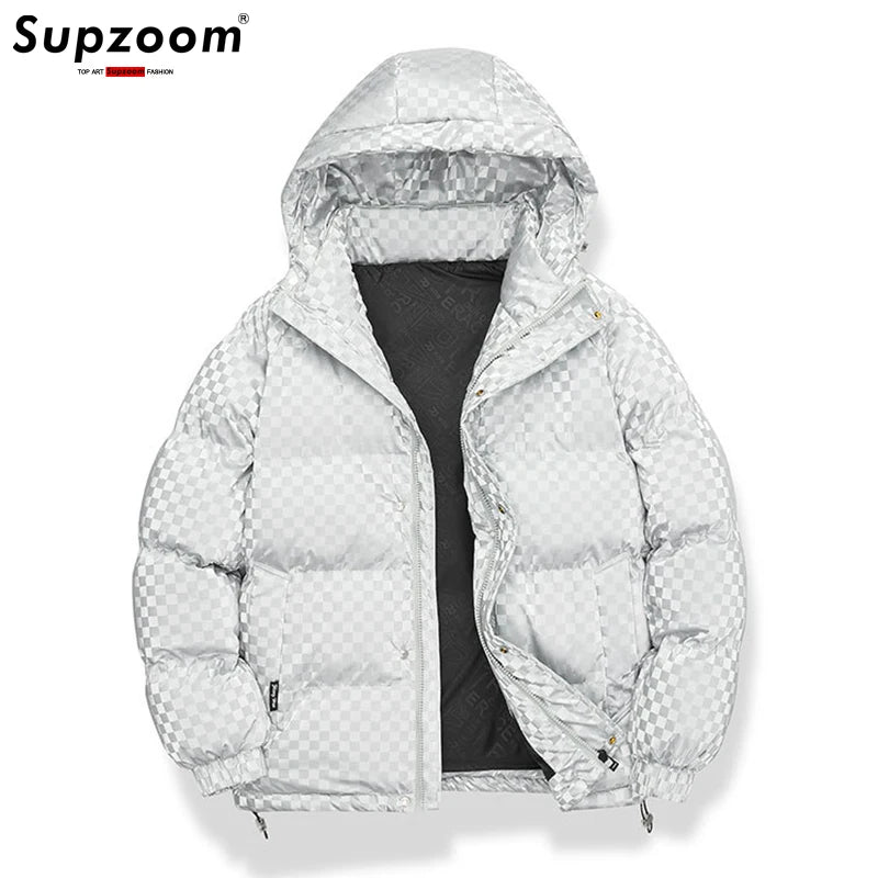 New Arrival Casual Mens Winter Trendy Hooded Bread Couple Bright Face Starry Thickened Coat Cotton-Padded Jackets