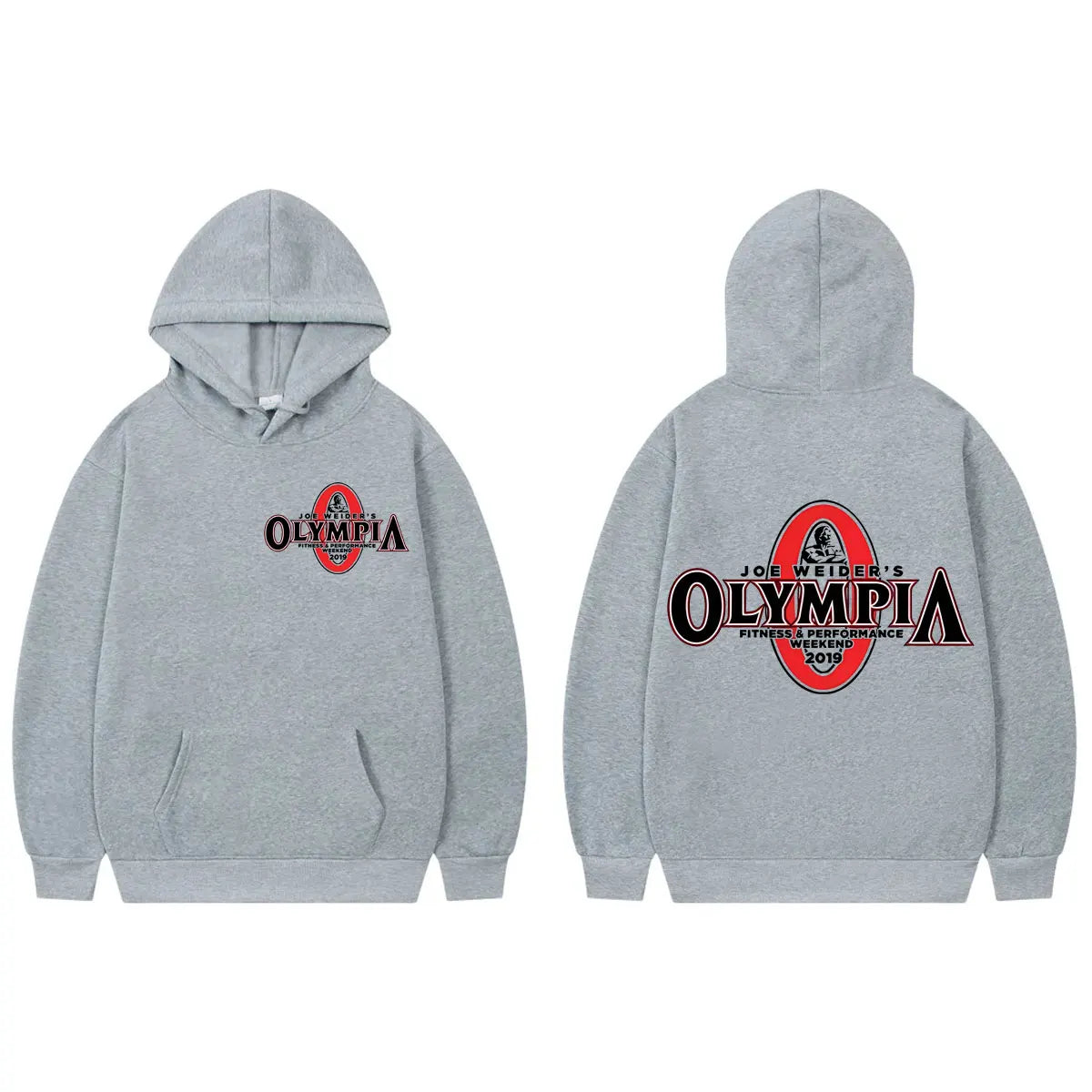 Olympia Fitness Double Sided Graphic Hoodies Men Women Fashion Vintage Gym Sweatshirts High Quality Fleece Oversized Pullovers