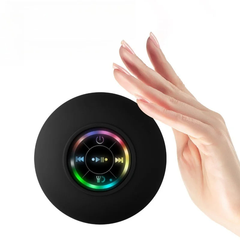 2025 New Bathroom Waterproof Wireless LED Suction Cup Mini Bluetooth Speaker Portable Outdoor Sports Stereo Speakers