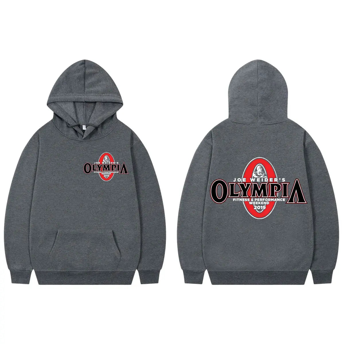 Olympia Fitness Double Sided Graphic Hoodies Men Women Fashion Vintage Gym Sweatshirts High Quality Fleece Oversized Pullovers
