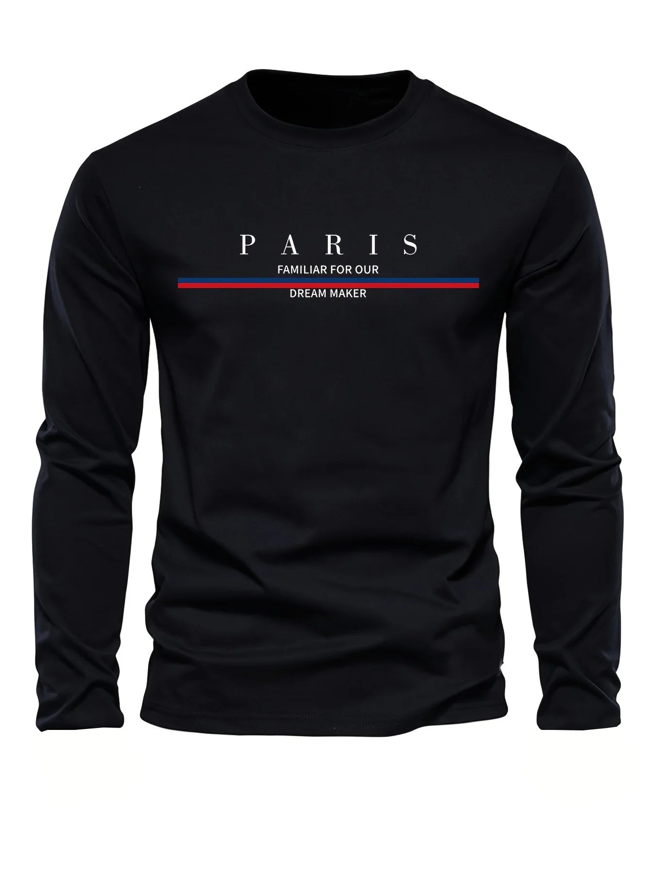 Men's Paris print SWEATS Hoodies  Loose Fit Print Casual Round Neck Top Men's autumn and winter warm round neck hoodie