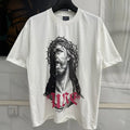 Vintage Washed Black Target Print Saint T-Shirt Men Women Streetwear Oversized High Quality T Shirt Casual Fashion Tee Tops