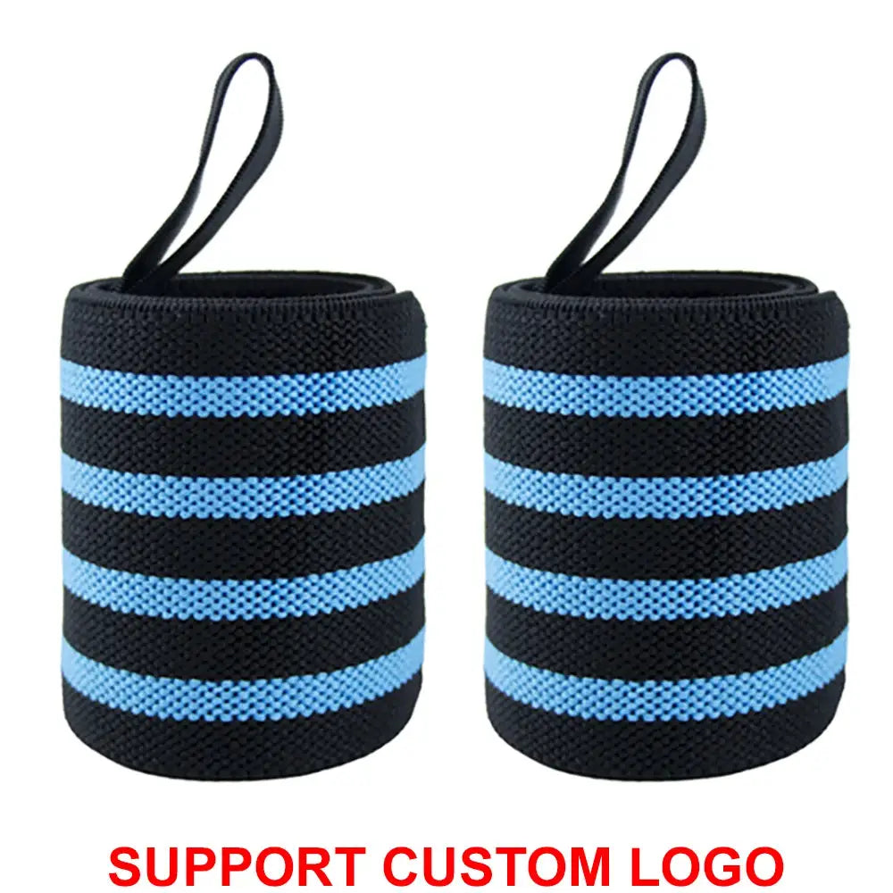 1 Pair Wristband Wrist Support Brace Straps Extra Strength Weight Lifting Wrist Wraps Bandage Fitness Gym Training Custom Logo