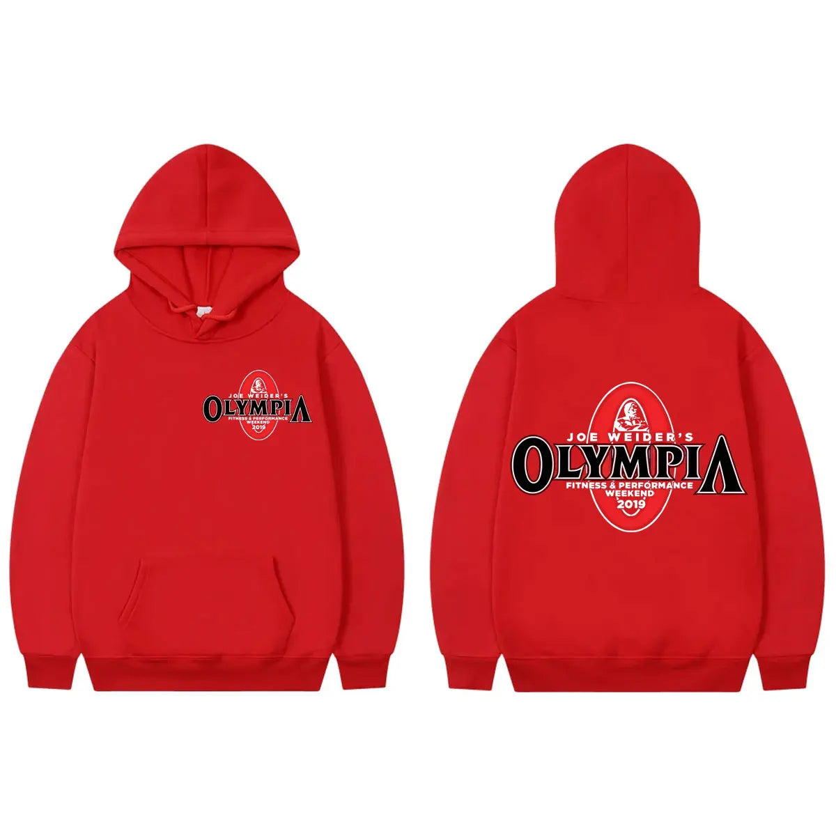 Olympia Fitness Double Sided Graphic Hoodies Men Women Fashion Vintage Gym Sweatshirts High Quality Fleece Oversized Pullovers