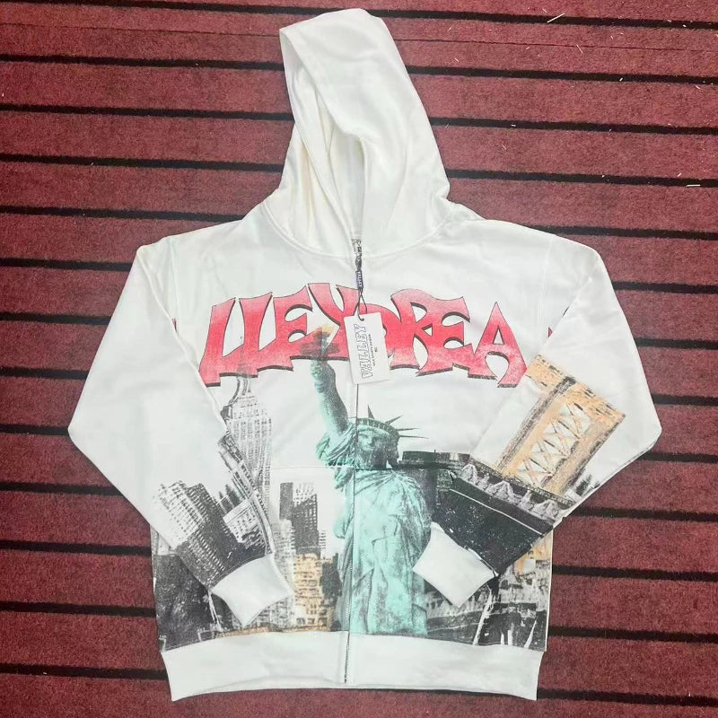 Black Washed VALLEY Hot Drill Hoodies Men Women 1:1 Best Quality American Vintage Vale Embroidered Logo Sweatshirts