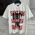 Vintage Washed Black Target Print Saint T-Shirt Men Women Streetwear Oversized High Quality T Shirt Casual Fashion Tee Tops