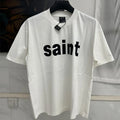 Vintage Washed Black Target Print Saint T-Shirt Men Women Streetwear Oversized High Quality T Shirt Casual Fashion Tee Tops