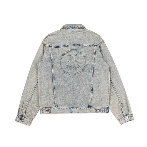 Printing Logo Men'S Clothing Autumn and Winter Designer Niche American Retro Print Loose Denim Jacket