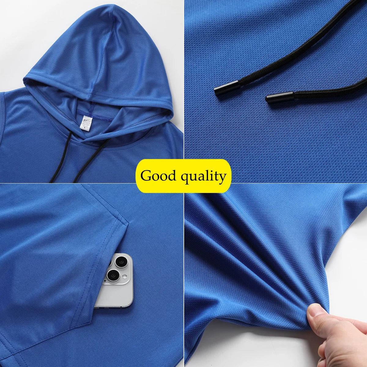 [USA Size] Quick-Dry GYM T-Shirt Sports Streetwear Fashion Hoodie T Shirt Black 2025 Summer Short Sleeves Top Tees Tshirt