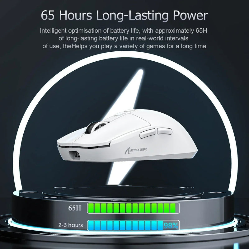 X6 PAW3395 Bluetooth Mouse,2.4 Tri-Mode Connection, RGB Touch Magnetic Charging Base, Macro Gaming Mouse