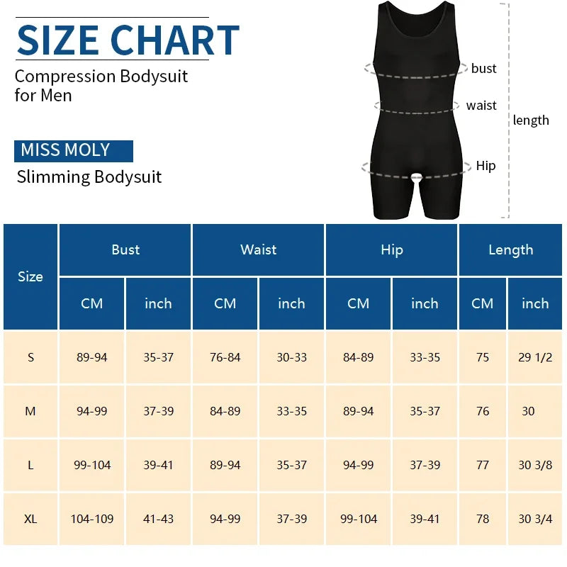 Sleeveless Bodysuit Men Full Body Shaper Compression Undershirt New Shapewear Tummy Control Faja Para Hombres Slimming Vest