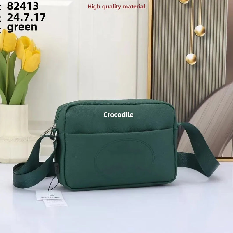 Men'S Oxford Cloth Crossbody Bag Single Shoulder Commuter Bag Student Commuter Bag Trendy Crocodile Print Casual Style