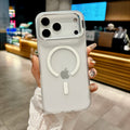 New Frosted Matte Translucent Magnetic Case for  17 17Pro 17Air 17 Pro Max Metal Bracket for Magsafe Wireless Charge Cover