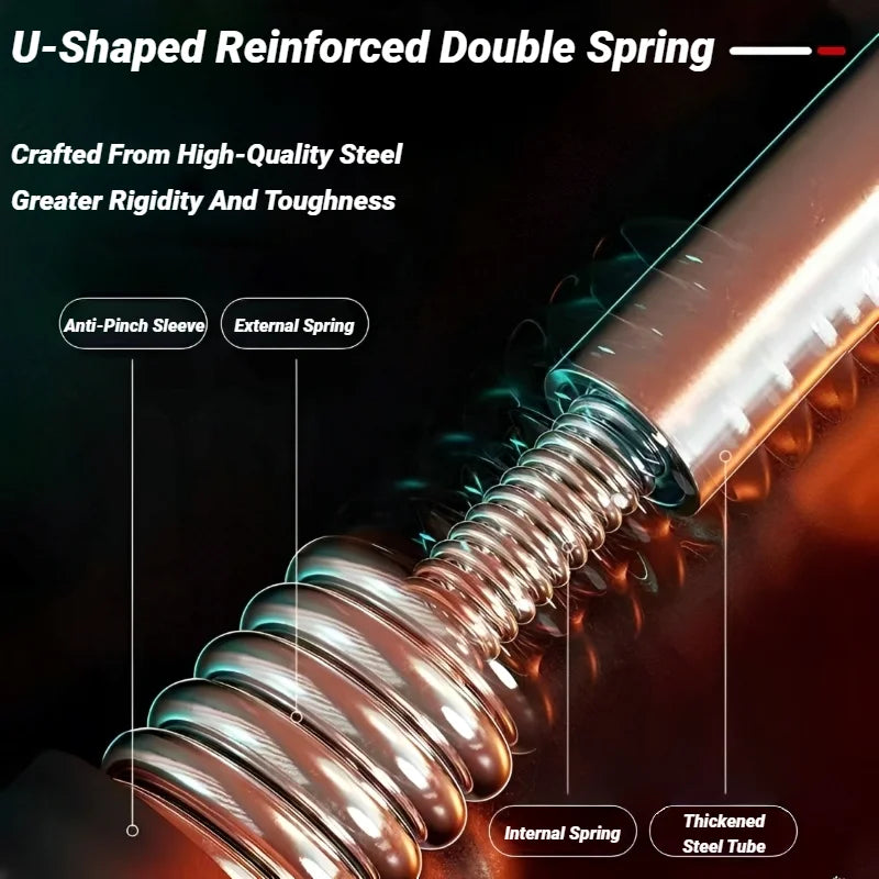 Adjustable U-Shaped Arm Exerciser With Foam Handle Spring Workout Bar Forearm Triceps Chest Expander Portable Fitness Equipment