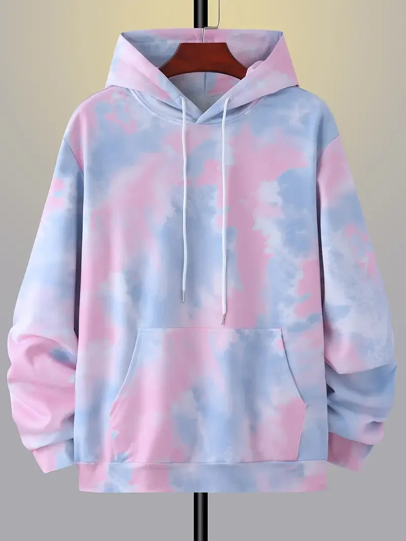 Colorful Hoodie Tie Dye 3D Print Men Women Casual Hooded Sweatshirts Oversized Harajuku Pullover Y2K Tracksuit Coat Man Clothing