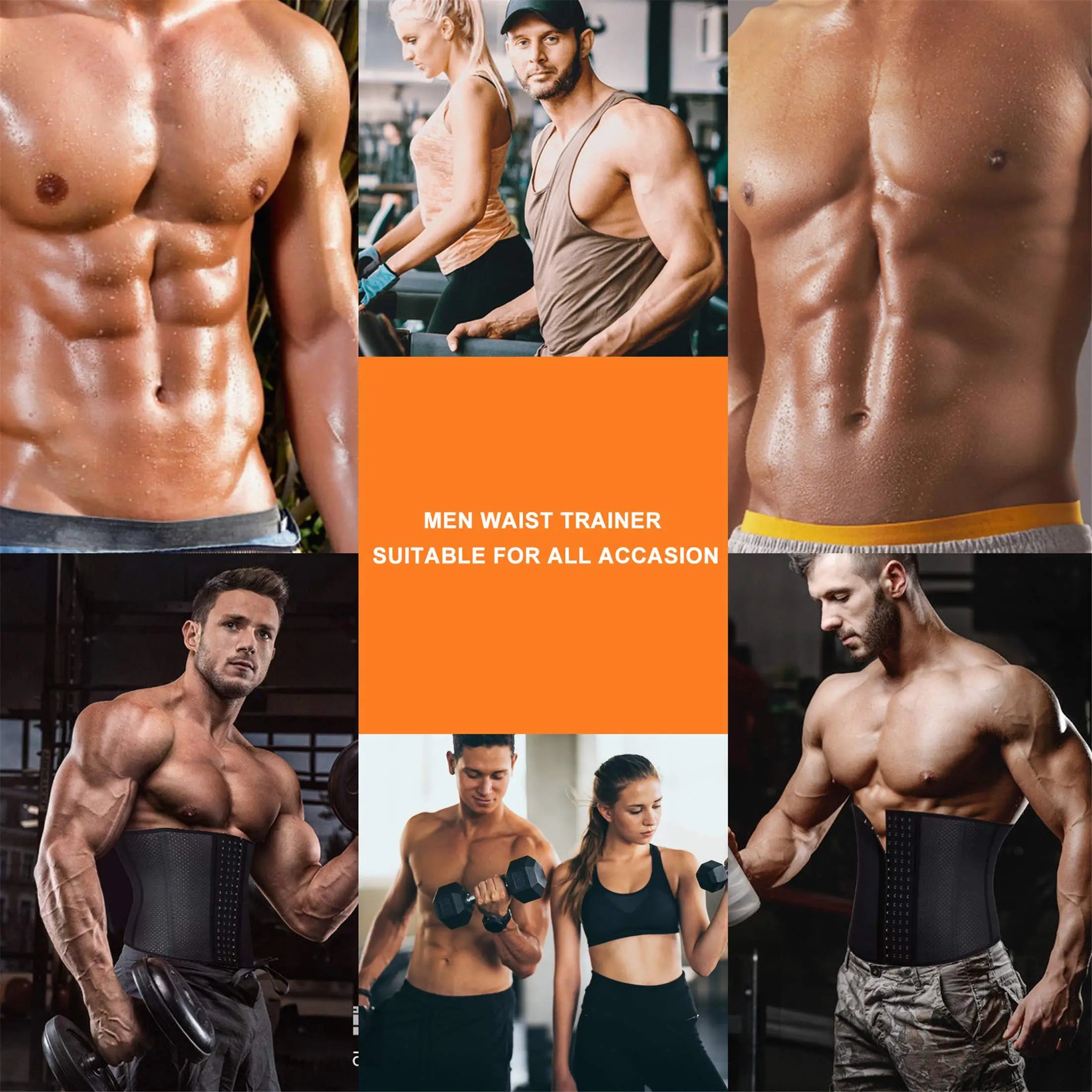 Men Compression Shapewear Waist Trainer Trimmer Belt Corset For Abdomen Belly Shapers Tummy Control Fitness Slimming Body Shaper