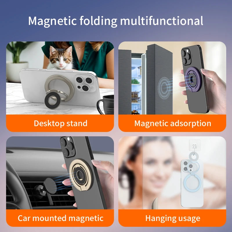 2025 New Double Sided Magnetic Phone Stand for Magsafe Strong Magnet Folding Holder Desktop Bracket for Iphone 16 15 14 Pro/Plus