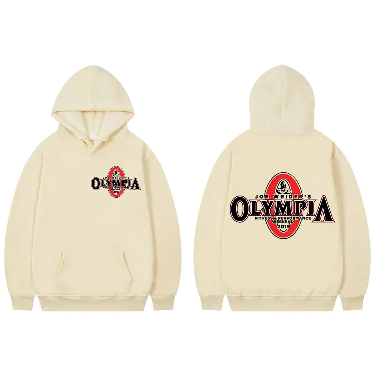 Olympia Fitness Double Sided Graphic Hoodies Men Women Fashion Vintage Gym Sweatshirts High Quality Fleece Oversized Pullovers
