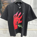 Vintage Washed Black Target Print Saint T-Shirt Men Women Streetwear Oversized High Quality T Shirt Casual Fashion Tee Tops