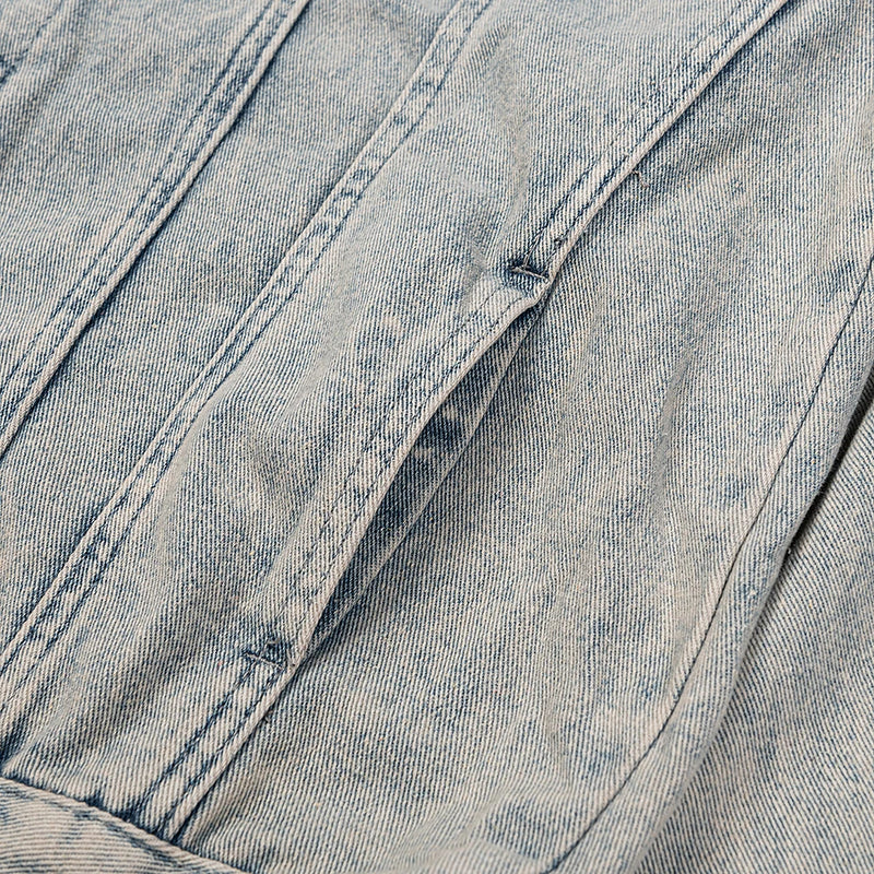 Printing Logo Men'S Clothing Autumn and Winter Designer Niche American Retro Print Loose Denim Jacket
