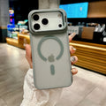 New Frosted Matte Translucent Magnetic Case for  17 17Pro 17Air 17 Pro Max Metal Bracket for Magsafe Wireless Charge Cover
