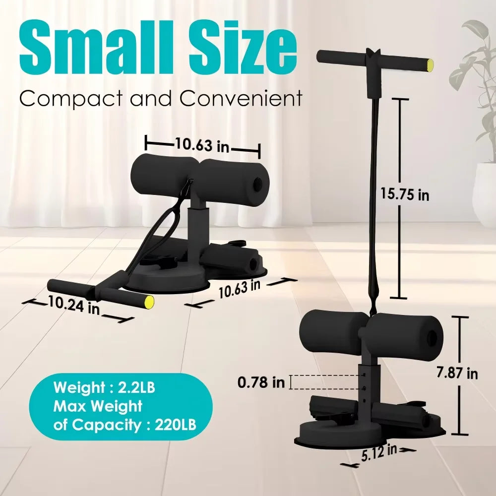 Seated support fitness equipment with suction cup ankle strap plank support exercise indoor core strength training adjustable