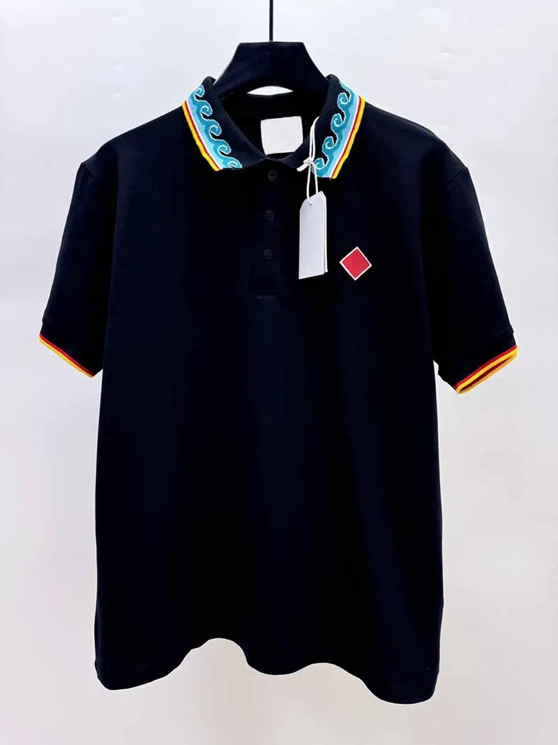 Top Version Casinoblank Morocco Patched Women Men Cotton Shirts Shorts Set T Shirt Turn down Collar Shirts Half Zipper Polo