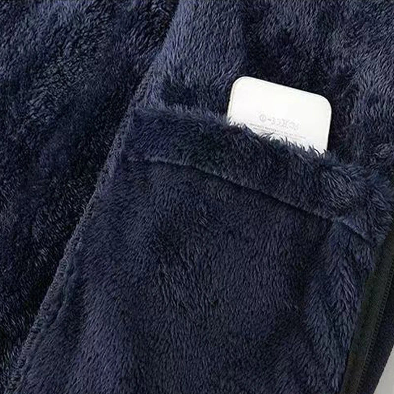 Men'S Polar Fleece Jacket Winter Windproof Stand Collar Coat Zip-Up Thermal Fleece Lined Coats Casual Warm Outwear Men Clothing