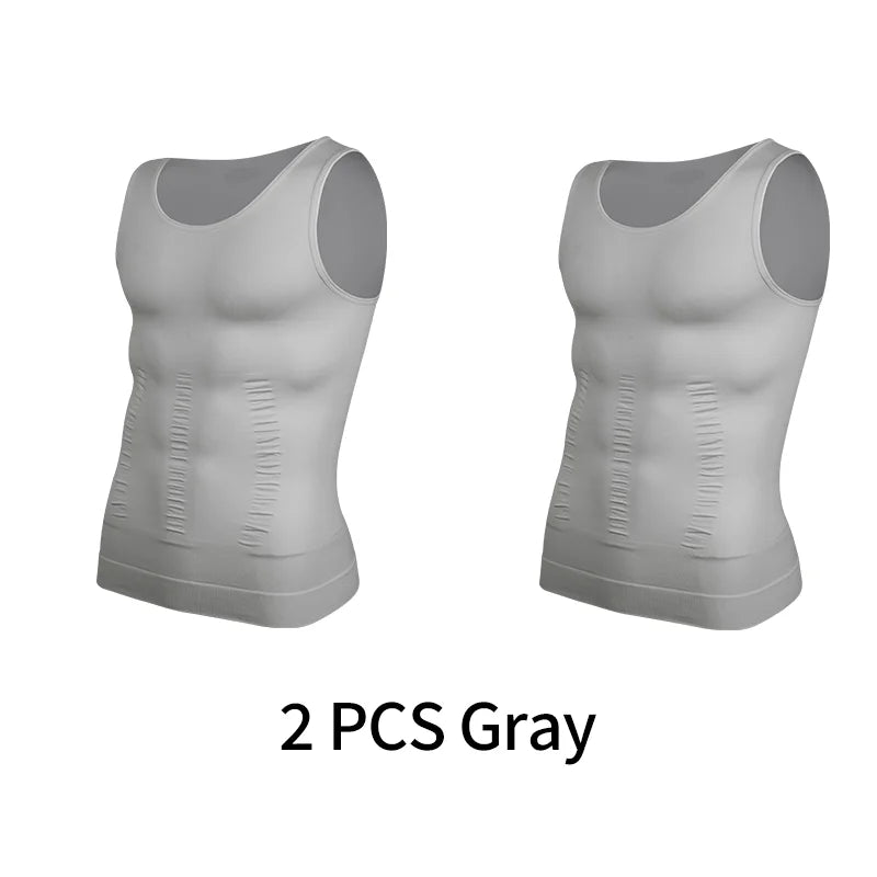 Mens Slimming Body Shaper Vest Shirt Abs Abdomen Slim Gym Workout Tummy Control Compression Tank Top Sleeveless Shapewear