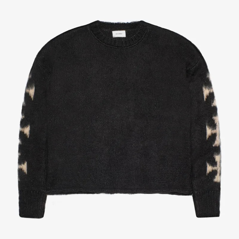 Y2K Punk Goth Street Men Sweater Retro Hip Hop Winter Warm Knitwear Couple Harajuku Trend Fashion Casual Oversized Pullover