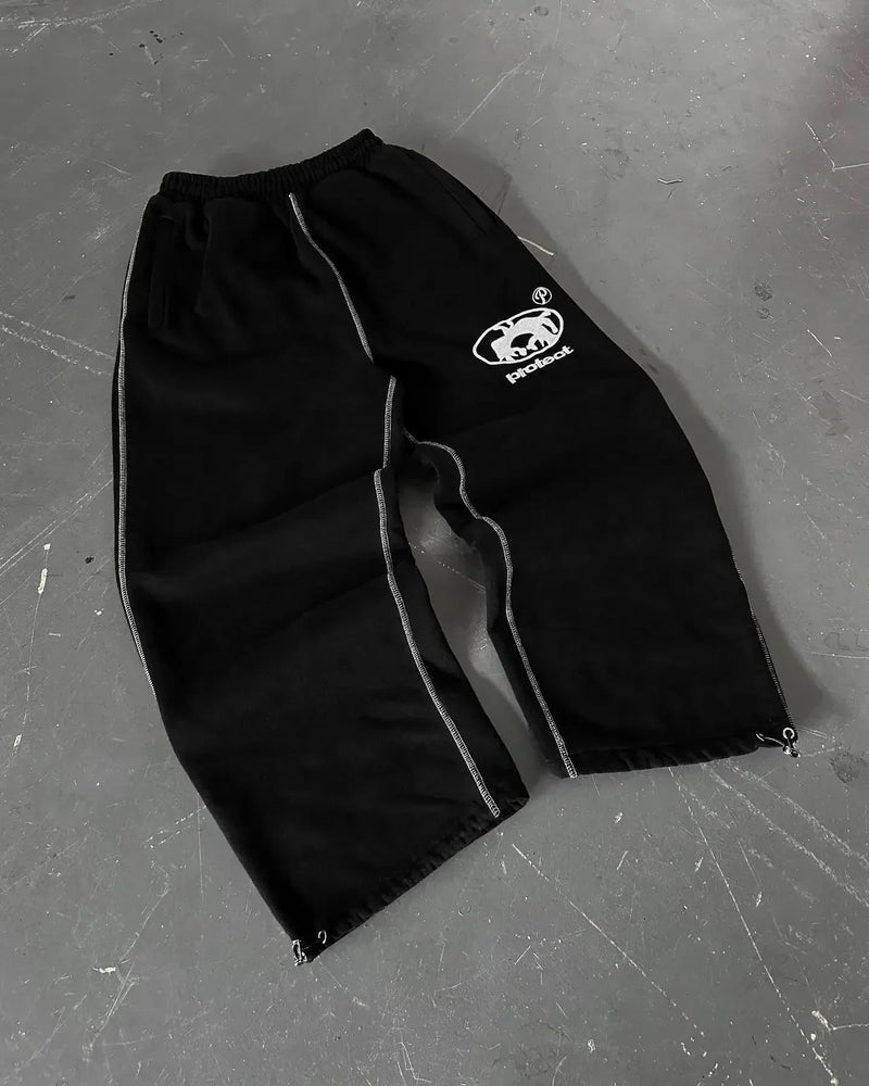 Man Pants Y2K Fashion Simple Striped Casual Pants for Men Retro Harajukuhip Hop Sweatpant Loose Straight Pants High Waist Loose