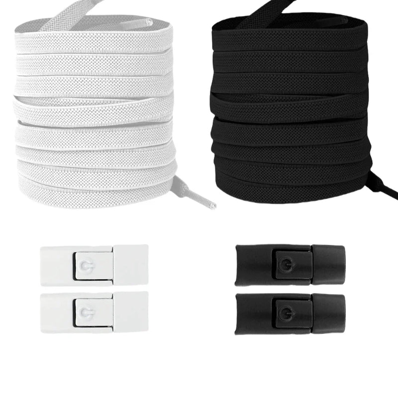 New without Ties Elastic Laces No Tie Shoe Laces Press Lock Shoelaces Sneaker Kids Adult 8MM Widened Flat Shoelace for Shoes