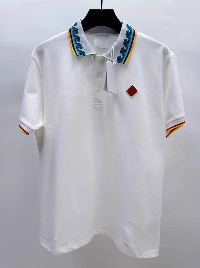 Top Version Casinoblank Morocco Patched Women Men Cotton Shirts Shorts Set T Shirt Turn down Collar Shirts Half Zipper Polo