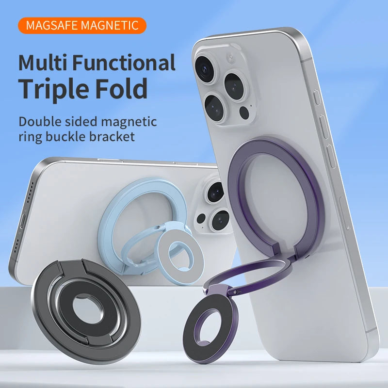 2025 New Double Sided Magnetic Phone Stand for Magsafe Strong Magnet Folding Holder Desktop Bracket for Iphone 16 15 14 Pro/Plus