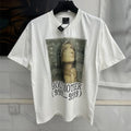 Vintage Washed Black Target Print Saint T-Shirt Men Women Streetwear Oversized High Quality T Shirt Casual Fashion Tee Tops