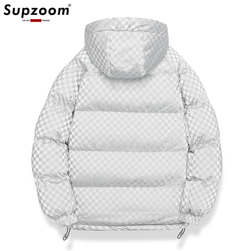 New Arrival Casual Mens Winter Trendy Hooded Bread Couple Bright Face Starry Thickened Coat Cotton-Padded Jackets