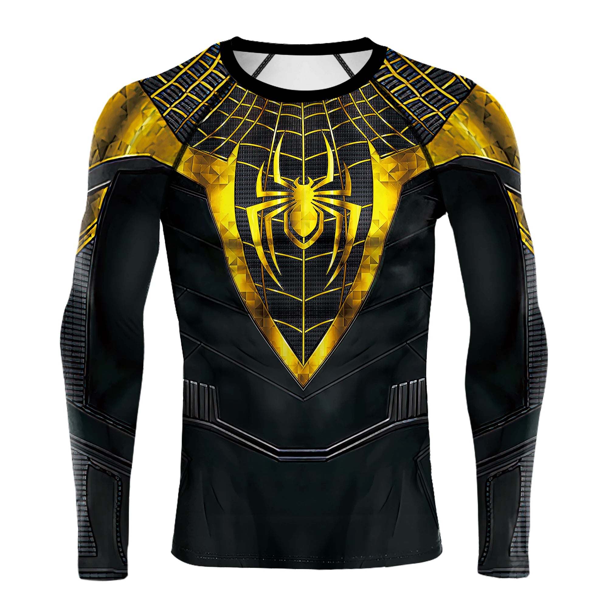 Compression Shirts for Men Long Sleeve Comics Spider Cosplay T-Shirt Superhero Top Elastic Fitness Sportwear Fitness Top Clothes