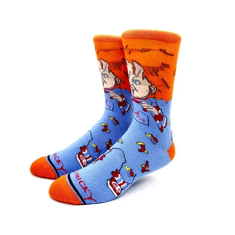 New Design Long Men Socks High Quality Comfortable Cartoon Characters Men and Women Fashion Happy Funny Socks Anime Socks