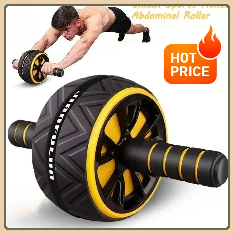 Dual-wheel ab roller abdominal wheel fitness equipment for core strength training with ergonomic handles