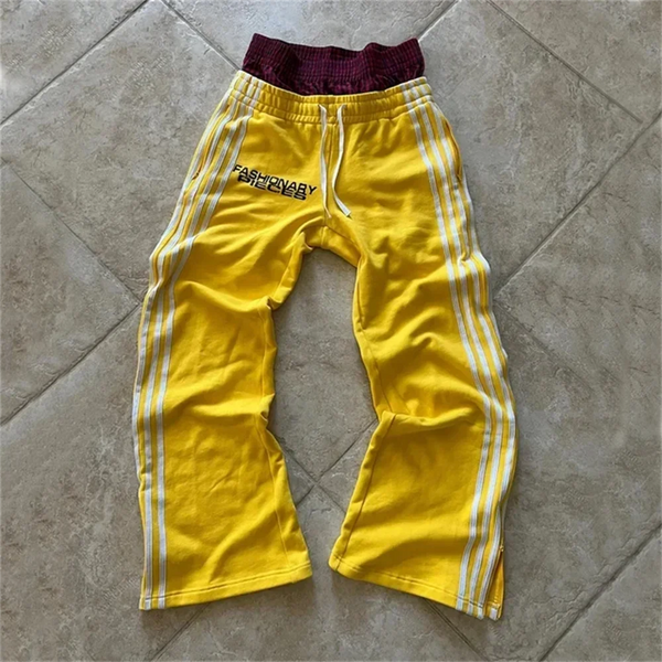 Man Pants Y2K Fashion Simple Striped Casual Pants for Men Retro Harajukuhip Hop Sweatpant Loose Straight Pants High Waist Loose