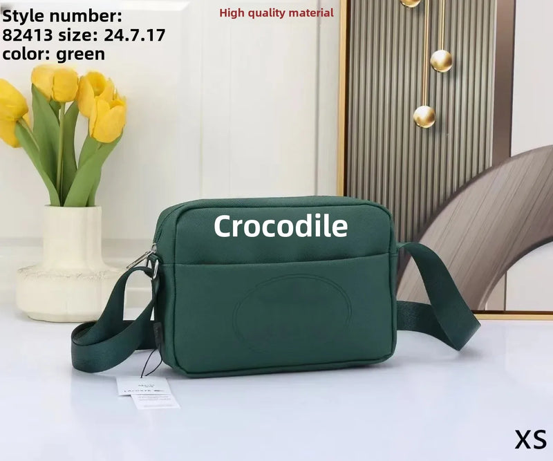 Men'S Oxford Cloth Crossbody Bag Single Shoulder Commuter Bag Student Commuter Bag Trendy Crocodile Print Casual Style